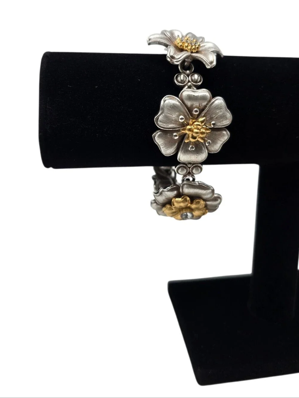 Brighton Lux Garden Silver And Gold Plated Flower Mixed Metal Bracelet